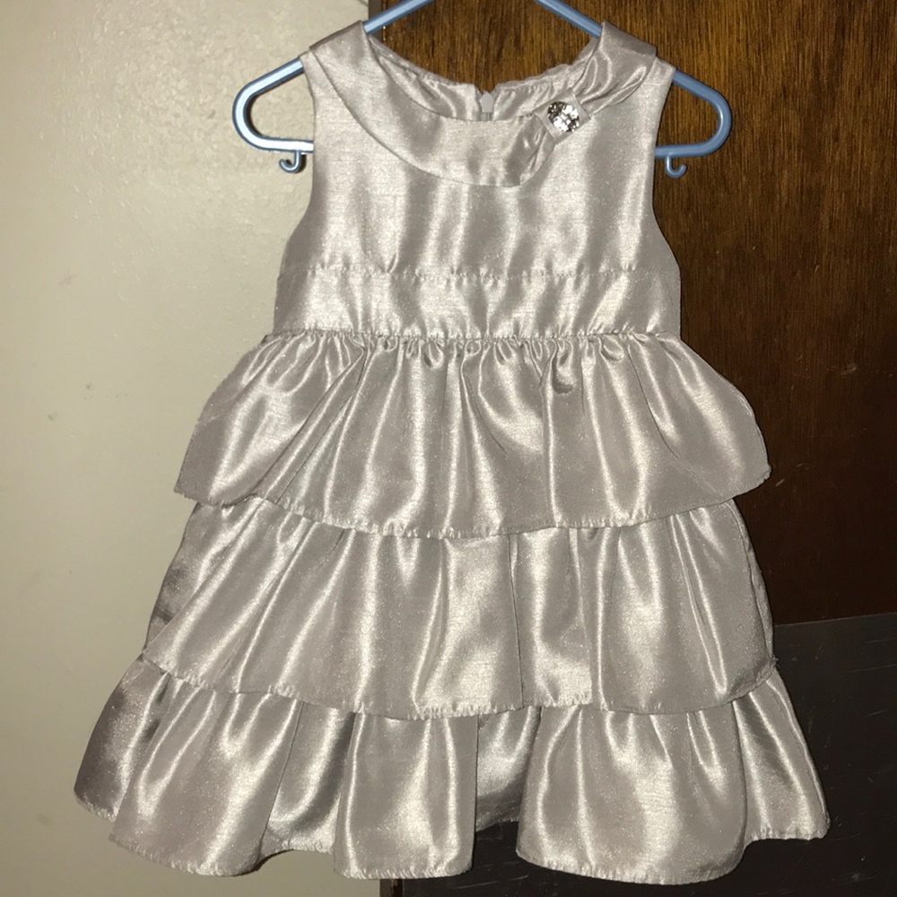 Gymboree silver layered toddler dress